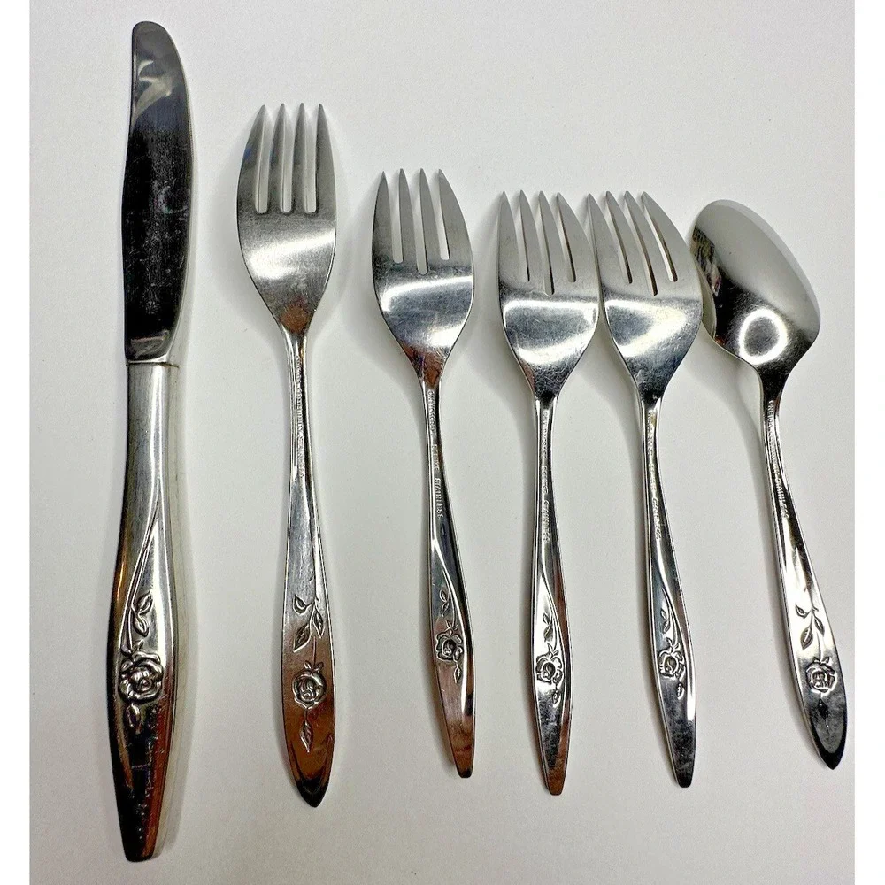 Oneida Lasting Rose Stainless Flatware Replacement 6 Pc‎ Craft Deluxe